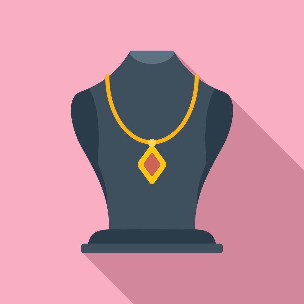 Model jewelry dummy icon flat vector. Fashion bust vector