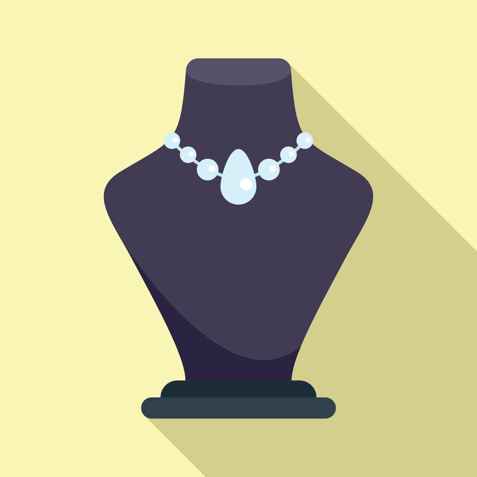Necklace jewelry dummy icon flat vector. Fashion chain 20248442 Vector