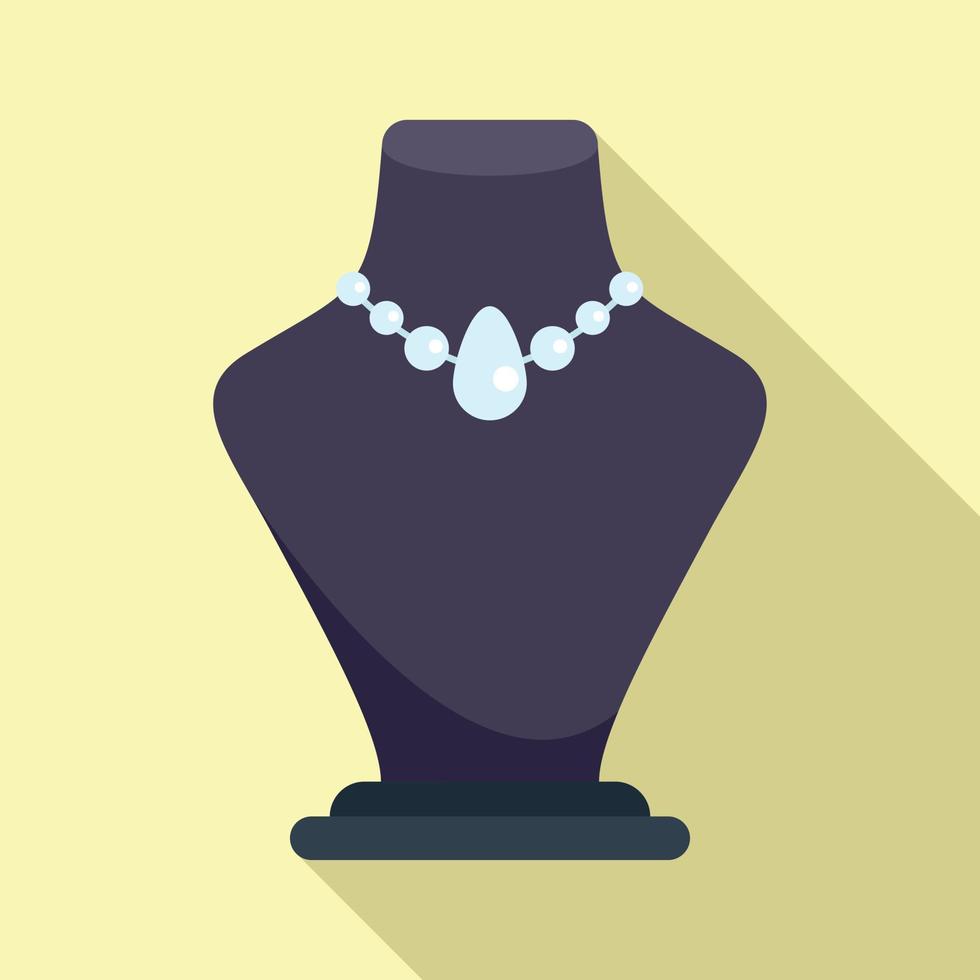 Necklace jewelry dummy icon flat vector. Fashion chain vector