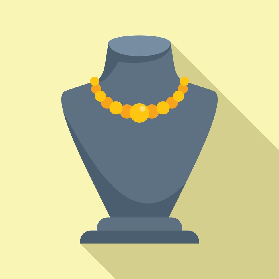 Chain jewelry dummy icon flat vector. Fashion bust vector