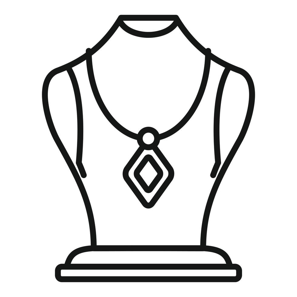 modelo joyería tonto icono contorno vector. Moda busto vector