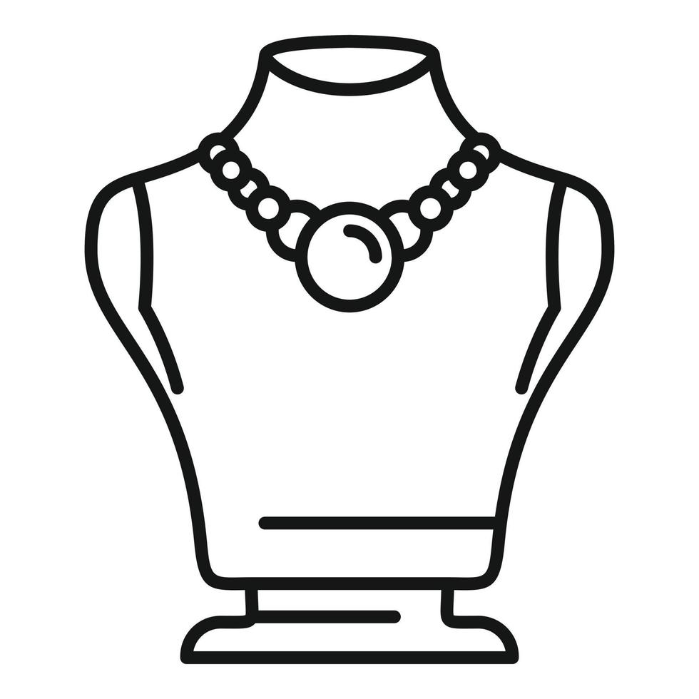 Jewel bust icon outline vector. Fashion chain vector