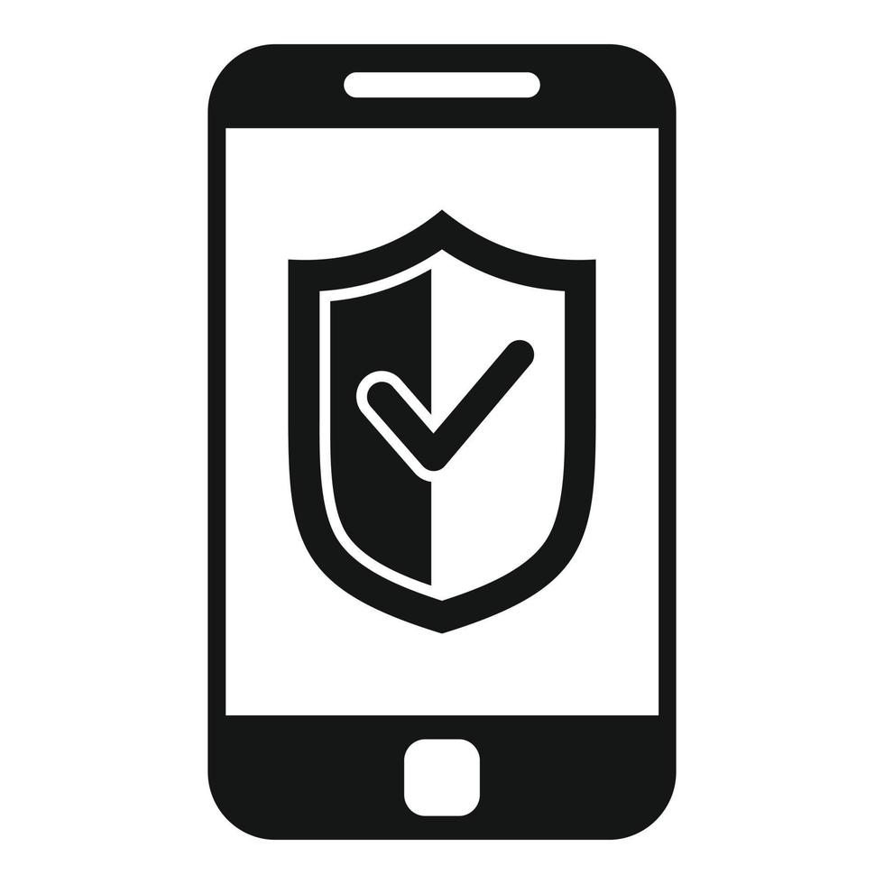 Secured phone icon simple vector. Mobile login vector