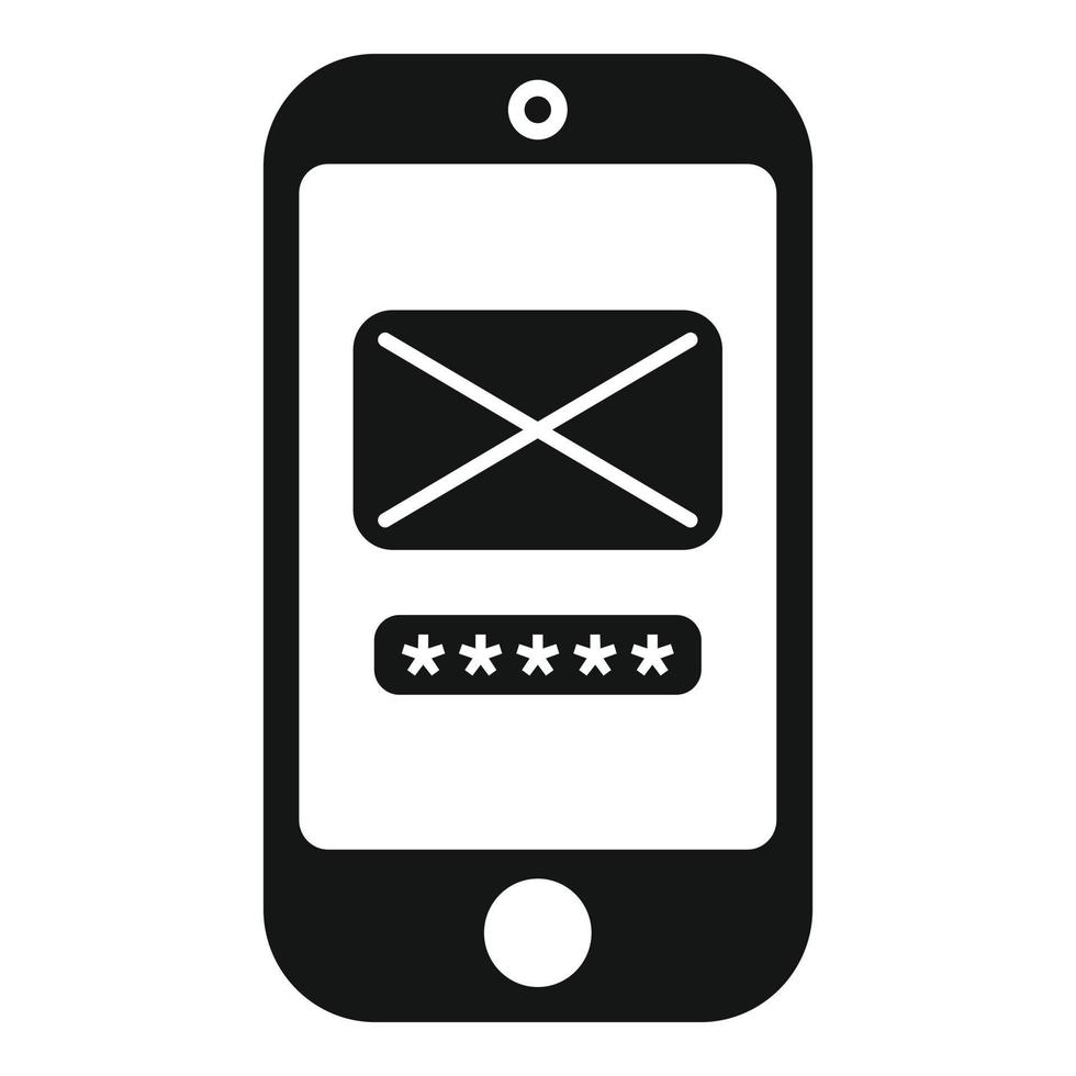 Mail password protection icon simple vector. Personal mobile vector