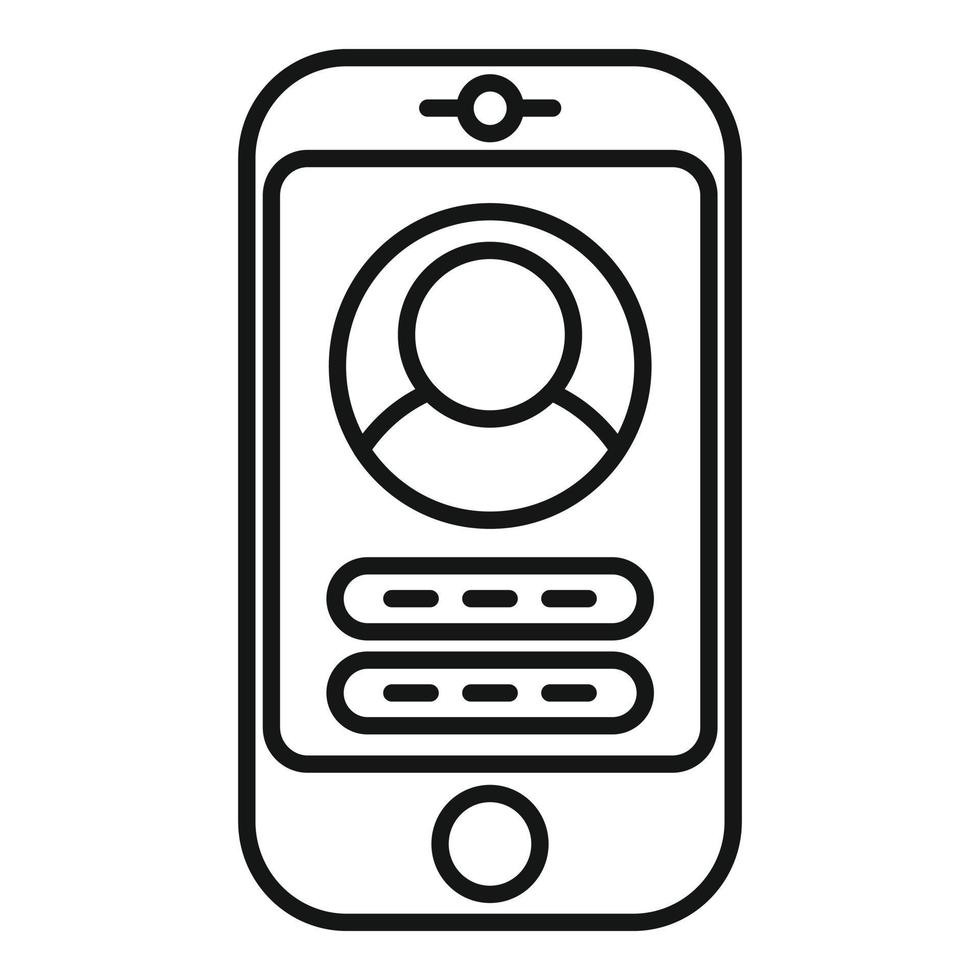 Phone password protection icon outline vector. Personal login vector