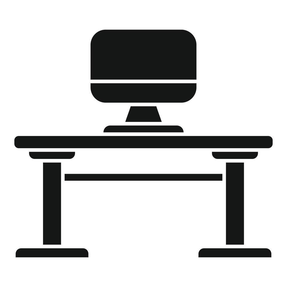 Work computer icon simple vector. Office sit vector