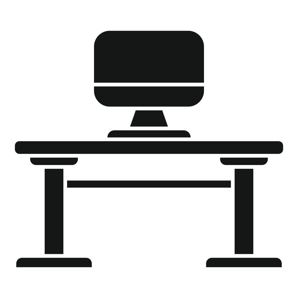 Work computer icon simple vector. Office sit vector