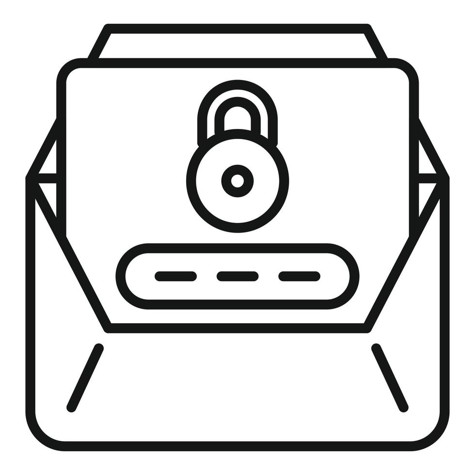 Mail lock icon outline vector. Screen reset vector