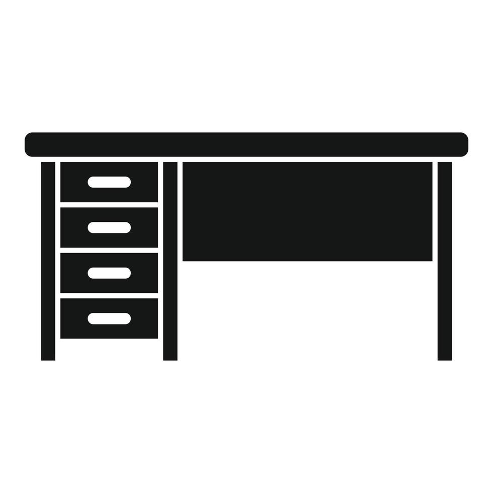 Office desk icon simple vector. Sit posture vector