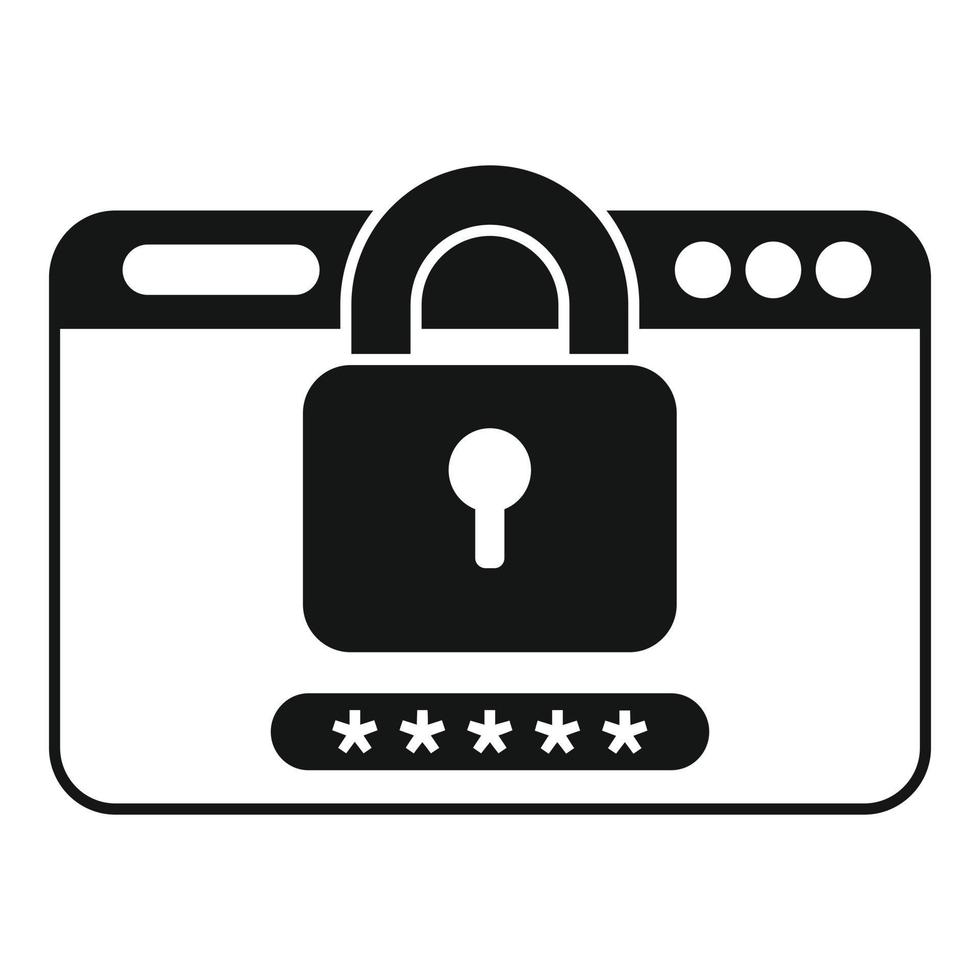 Secured web icon simple vector. Cyber forgot vector