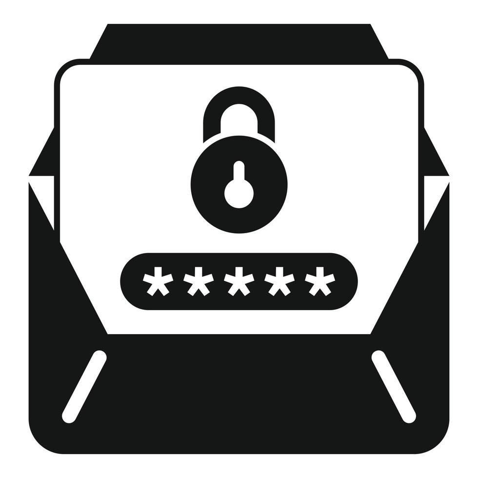 Mail lock icon simple vector. Screen reset vector
