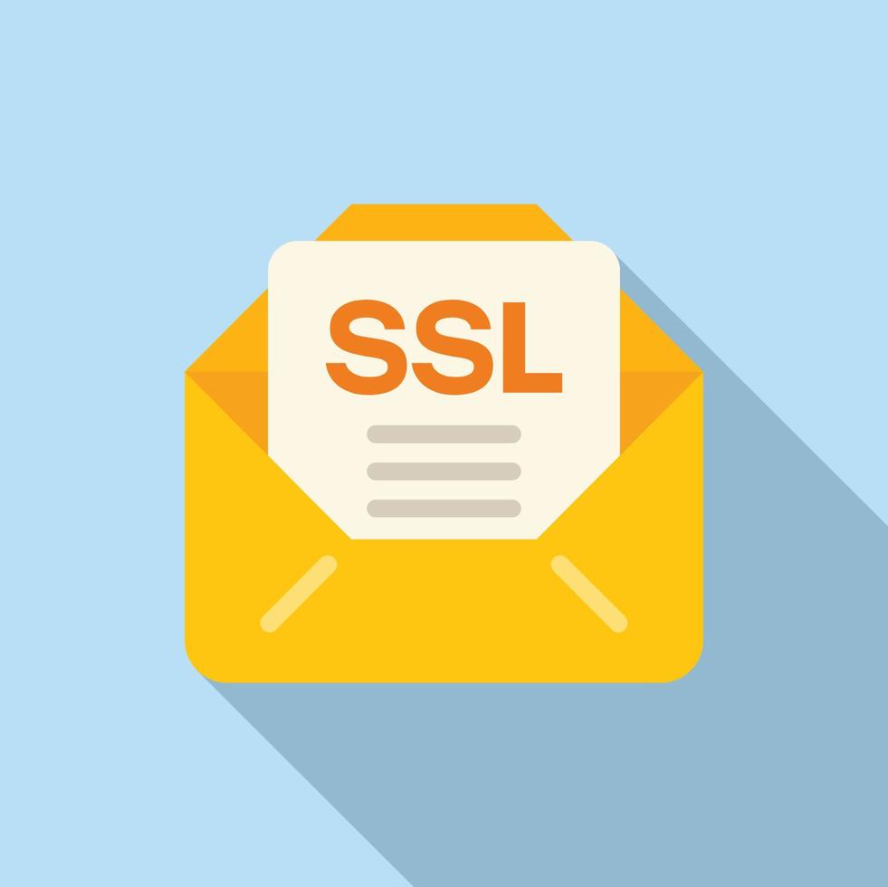 correo ssl certificado icono plano vector. web datos vector