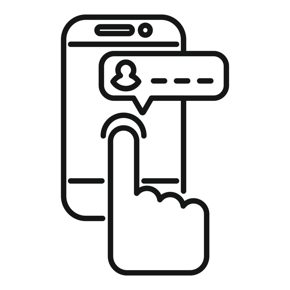 Phone password protection icon outline vector. Personal login vector