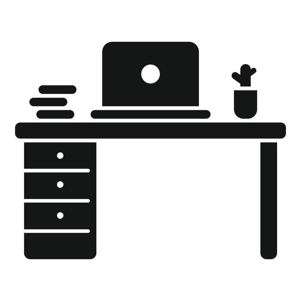 Laptop workspace icon simple vector. Office work vector