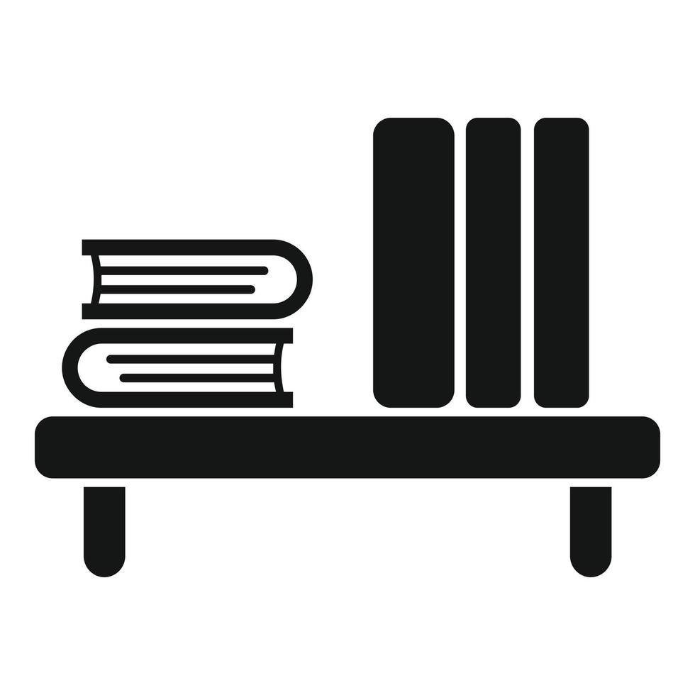 Book stack table icon simple vector. Workspace sit vector