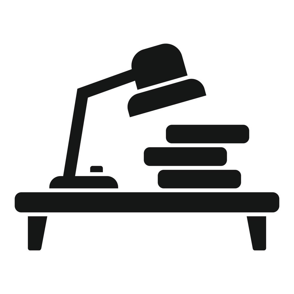 Reading book workspace icon simple vector. Worksplace sit vector