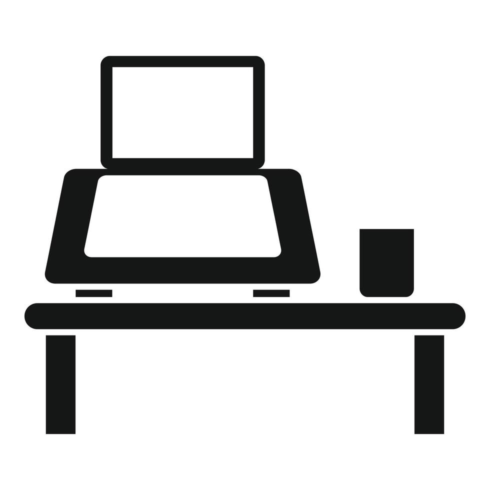 Ergonomic laptop place icon simple vector. Sit posture vector