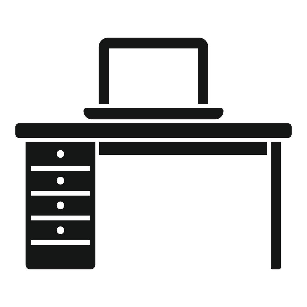 Office desk icon simple vector. Sit posture vector