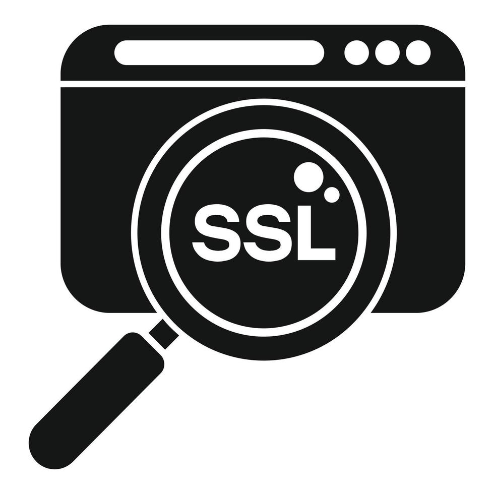 Search SSL certificate icon simple vector. Network security vector