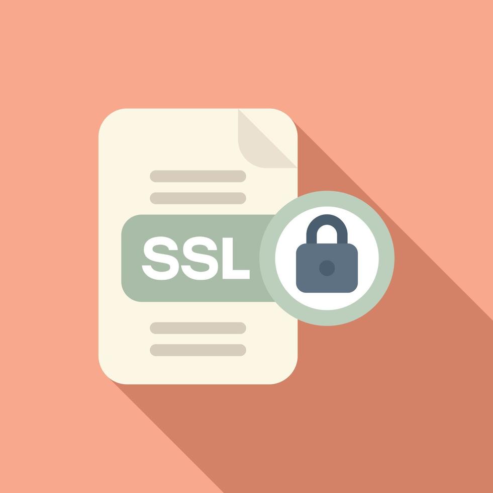 Secured SSL certificate icon flat vector. Web data vector