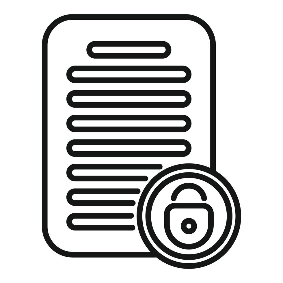 Document SSL certificate icon outline vector. Web secure vector