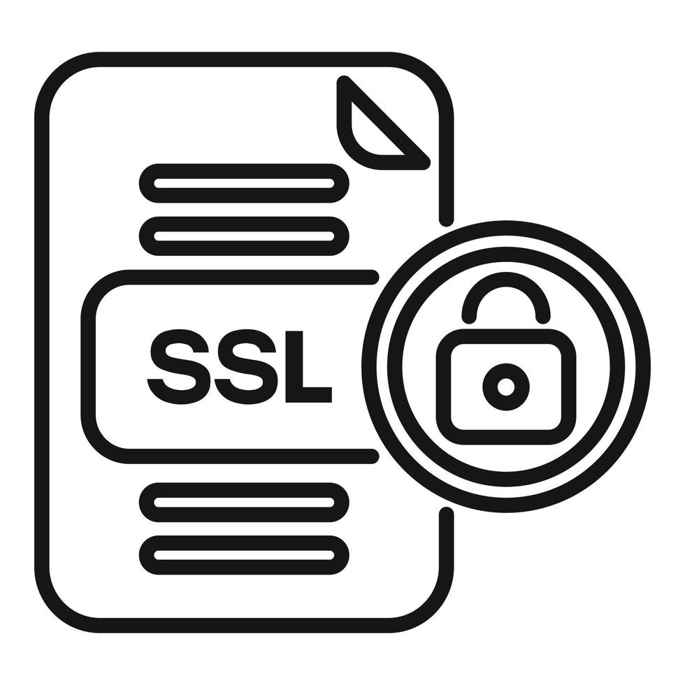 Secured SSL certificate icon outline vector. Web data vector