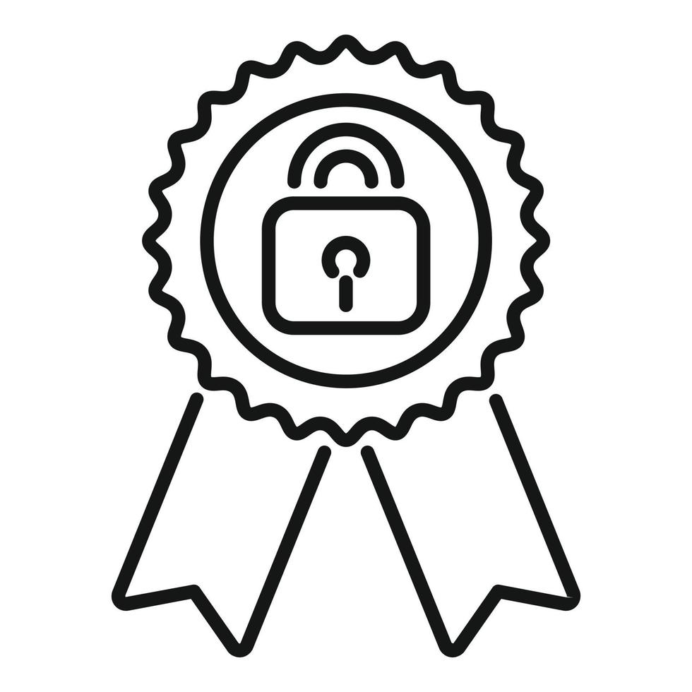 Emblem SSL certificate icon outline vector. Web secure vector