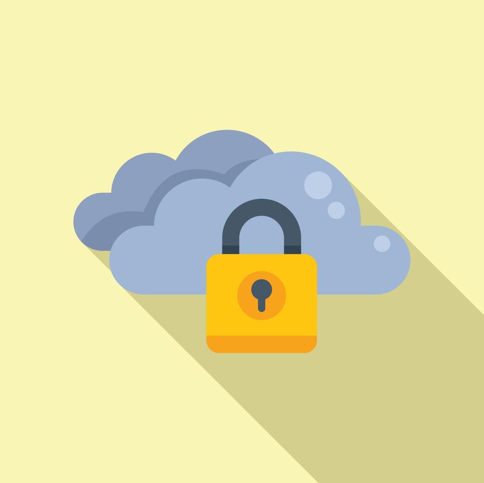 Cloud password protection icon flat vector. Personal login vector