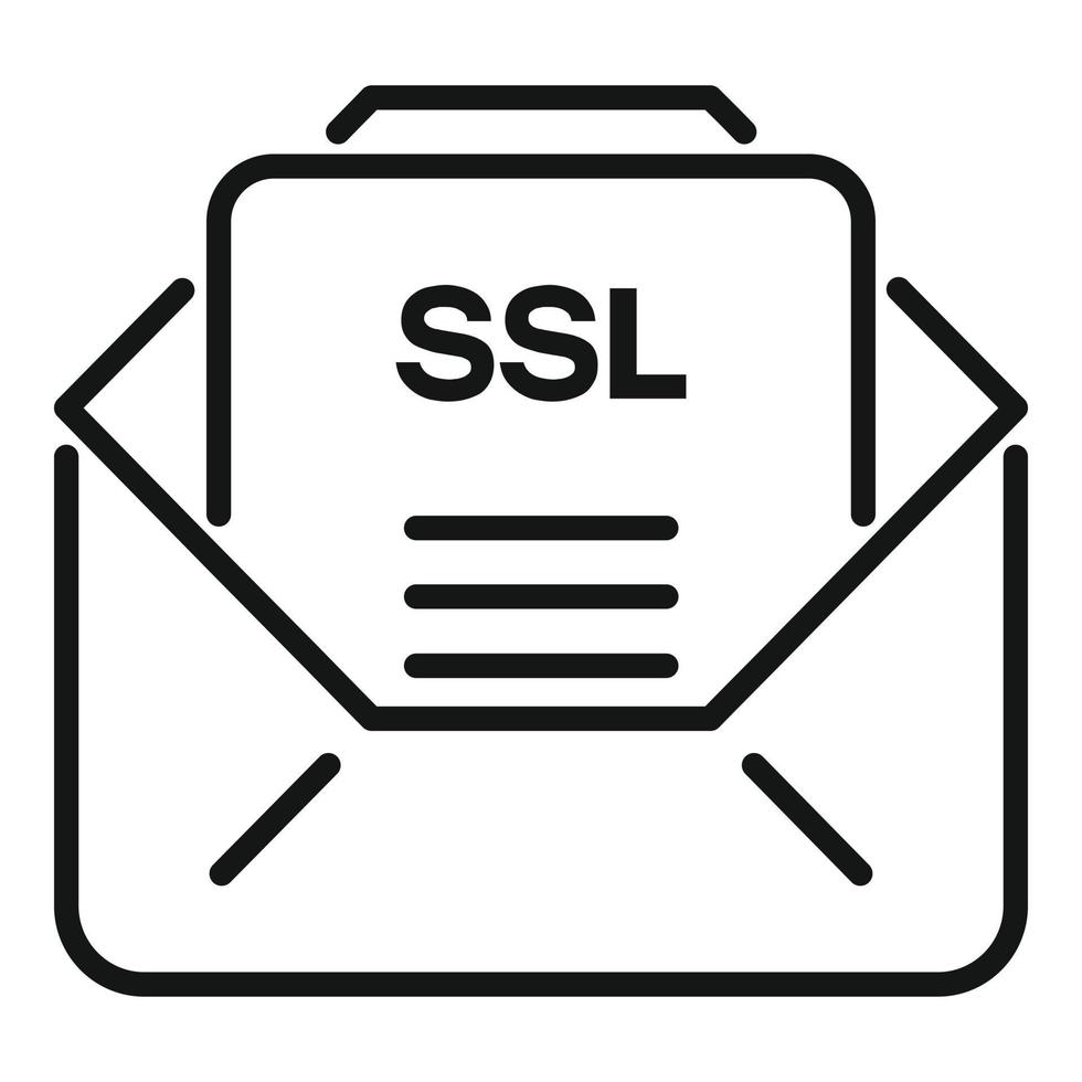 Mail SSL certificate icon outline vector. Web data vector