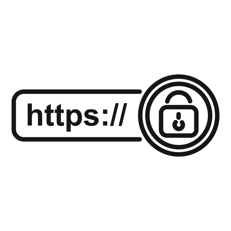 Web SSL certificate icon outline vector. Secure data vector