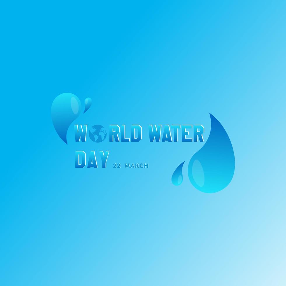 world water day background , greeting card or poster for campaign save water.  Save the water vector