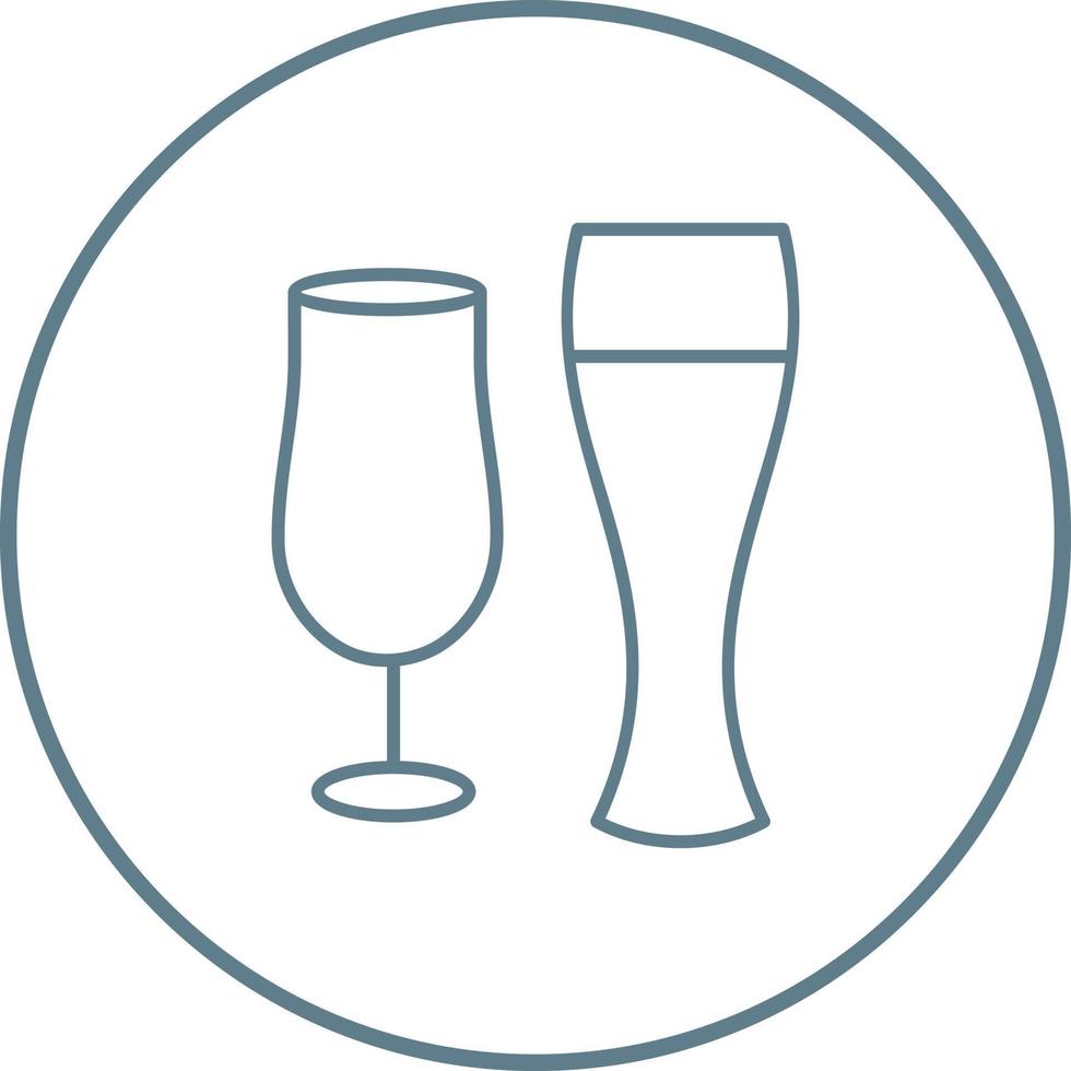 Unique Beer Glasses Vector Icon