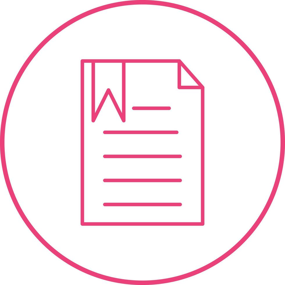Unique Bookmarked Document Vector Icon