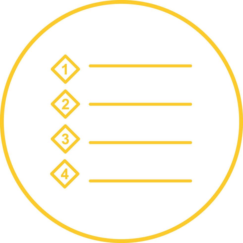 Unique Numbered list Vector Icon