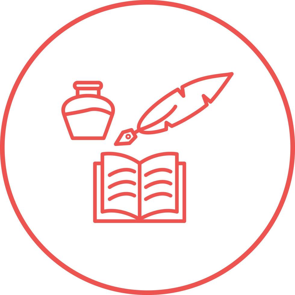 Unique Quill and Book Vector Icon