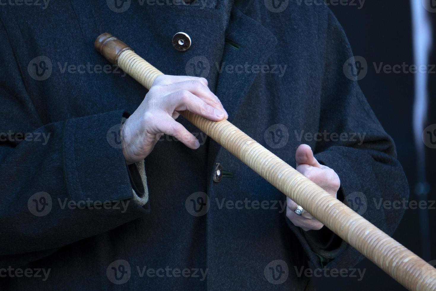 Wood mountain traditional horn musical instrument detail photo