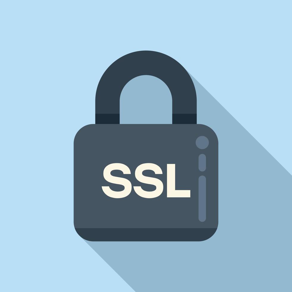 SSL certificate padlock icon flat vector. Network security vector