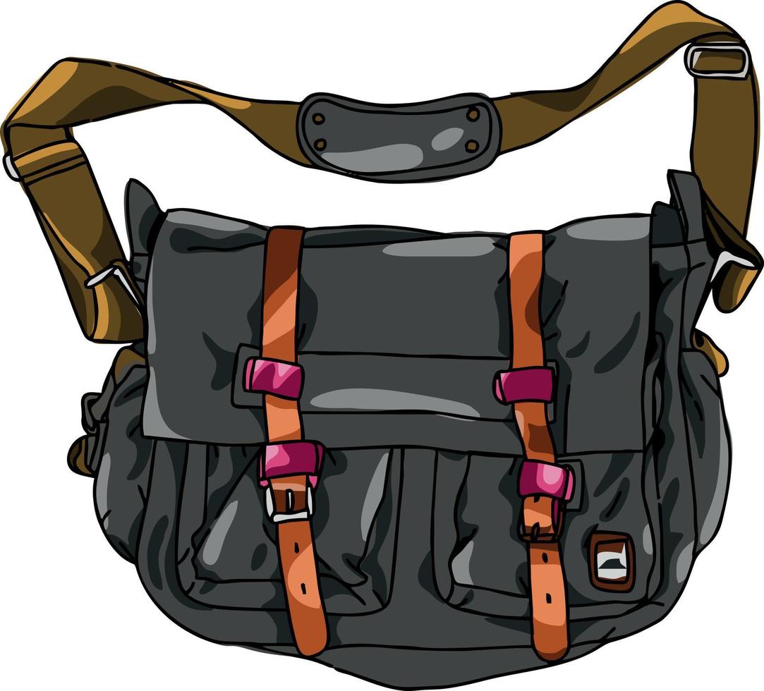 The side bag is black and gray vector design