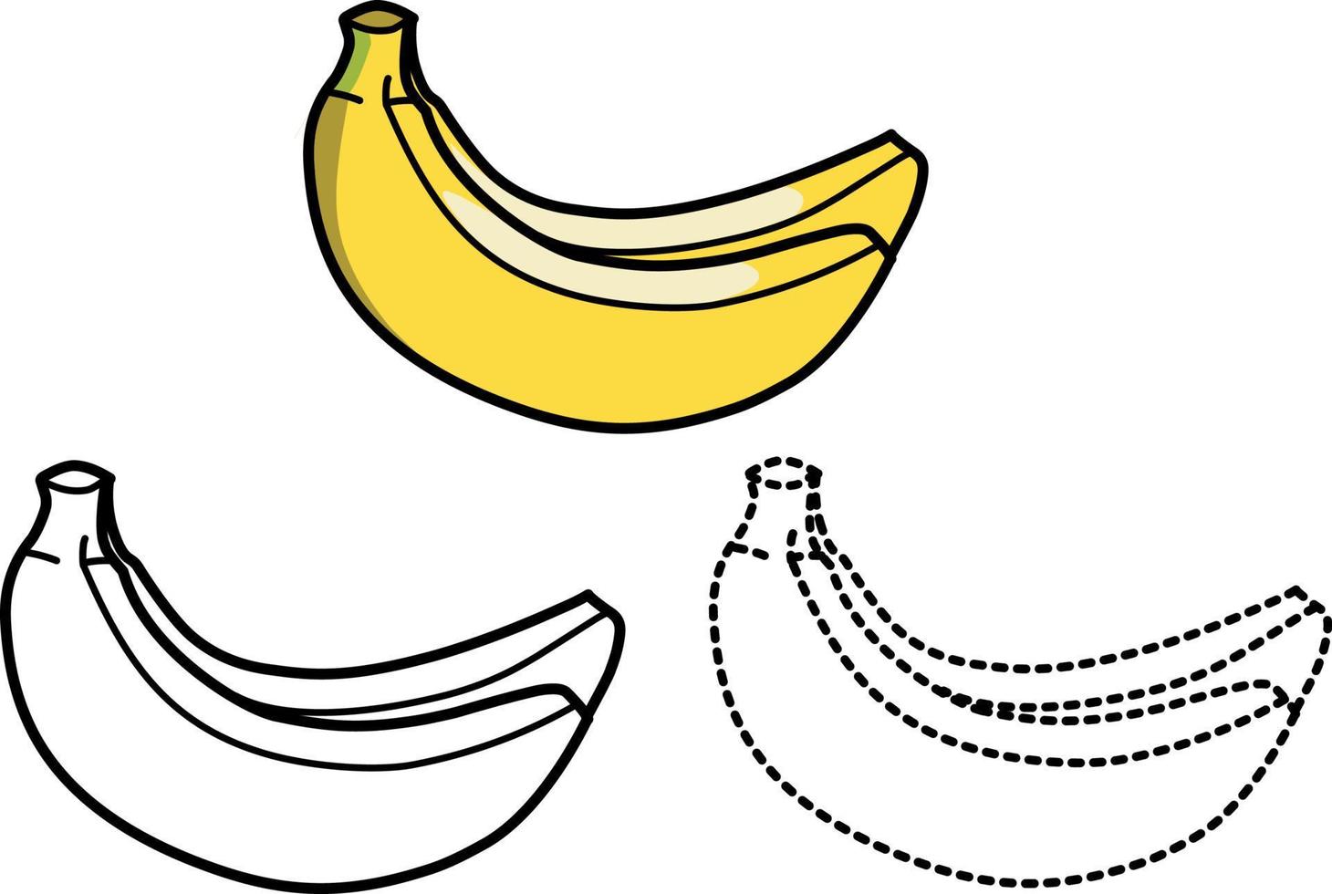 banana fruit coloring pages vector