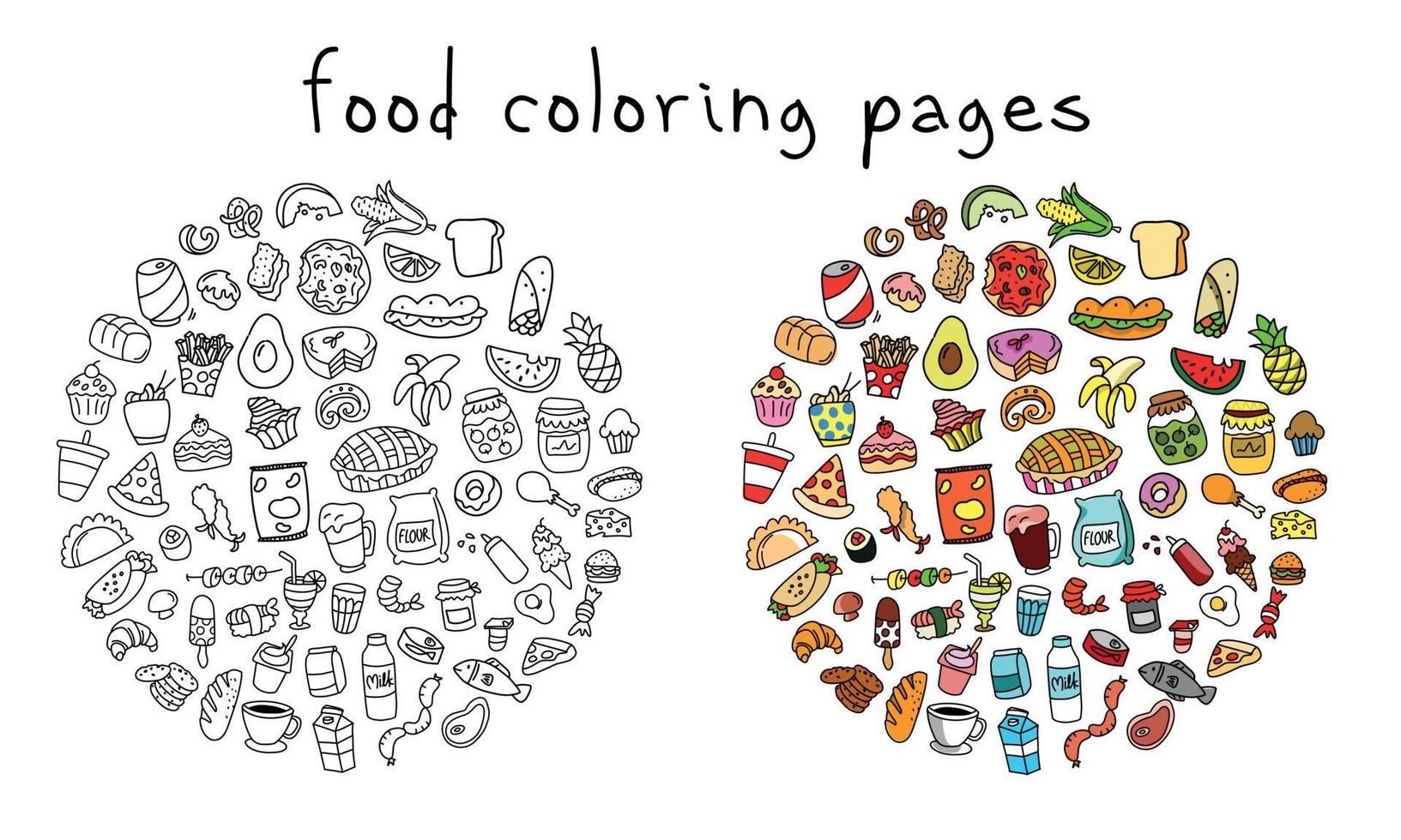 food coloring pages for kids vector
