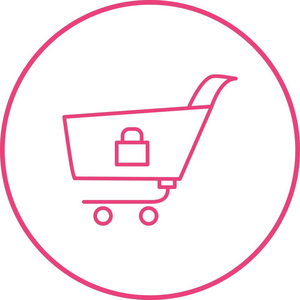 Unique Locked Cart Vector Icon