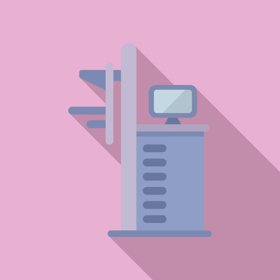 Ray mammography machine icon flat vector. Breast cancer vector