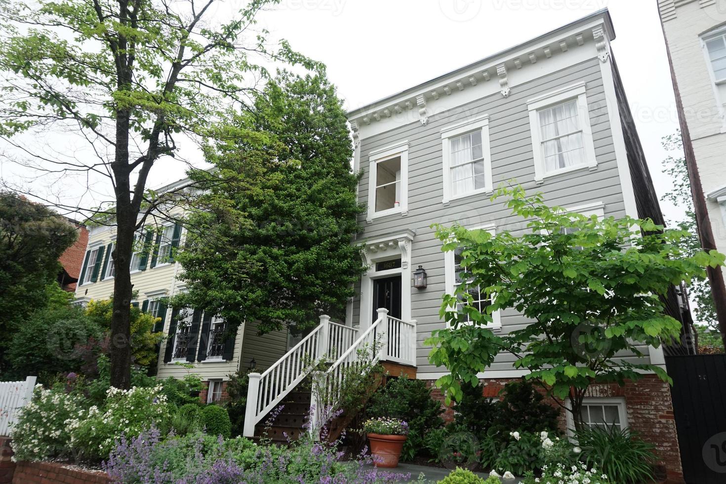 georgetown dc washington houses under the rain photo