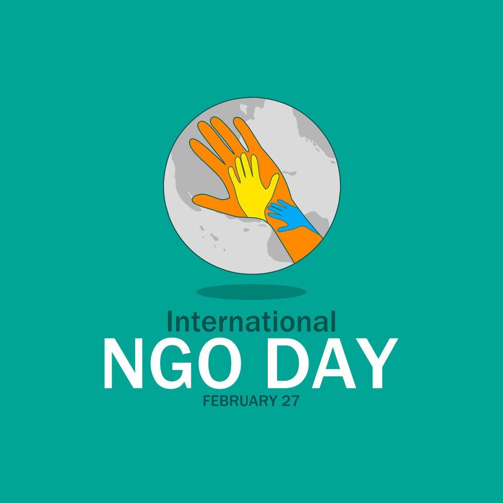 International NGO day theme template. Vector illustration. Suitable for Poster, Banners, campaign and greeting card.