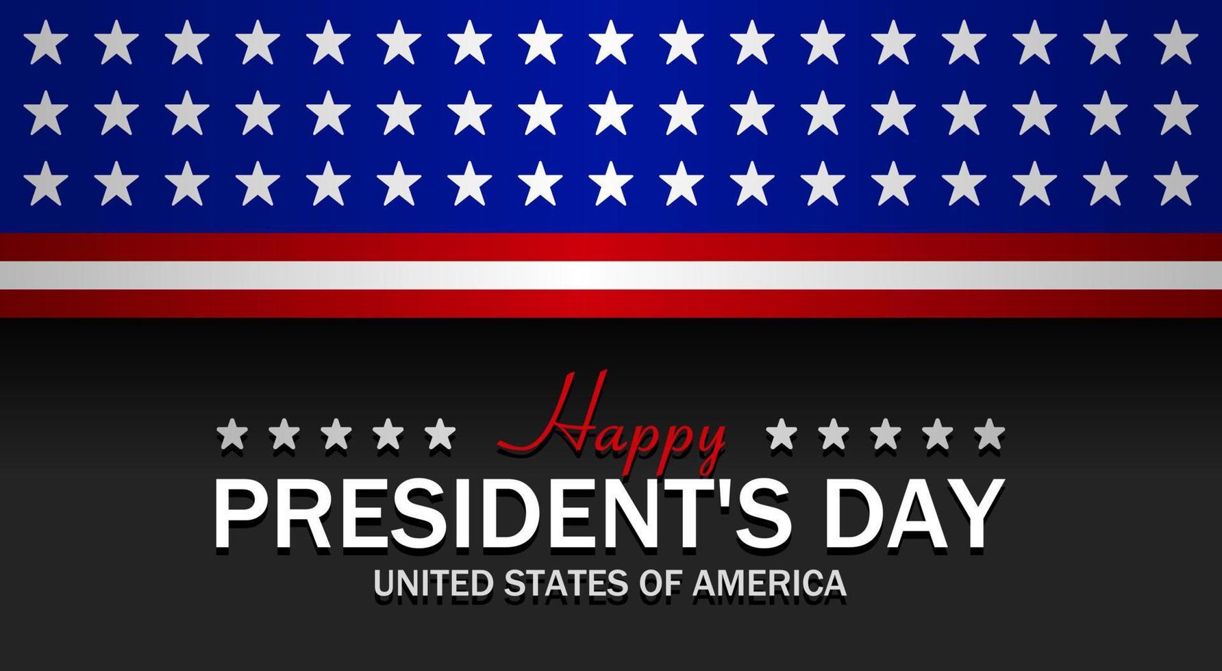 Happy President's day USA lettering template. Vector illustration. Suitable for Poster, Banners, background and greeting card.