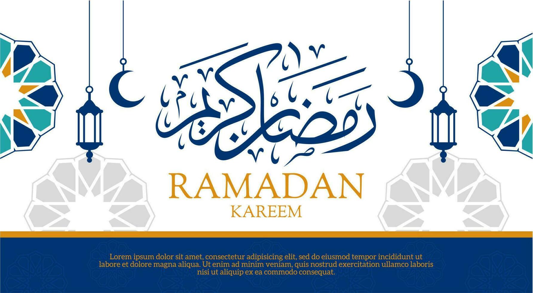 Ramadan kareem calligraphy Arabic theme template. Vector illustration. Suitable for Poster, Banners, background and greeting card.