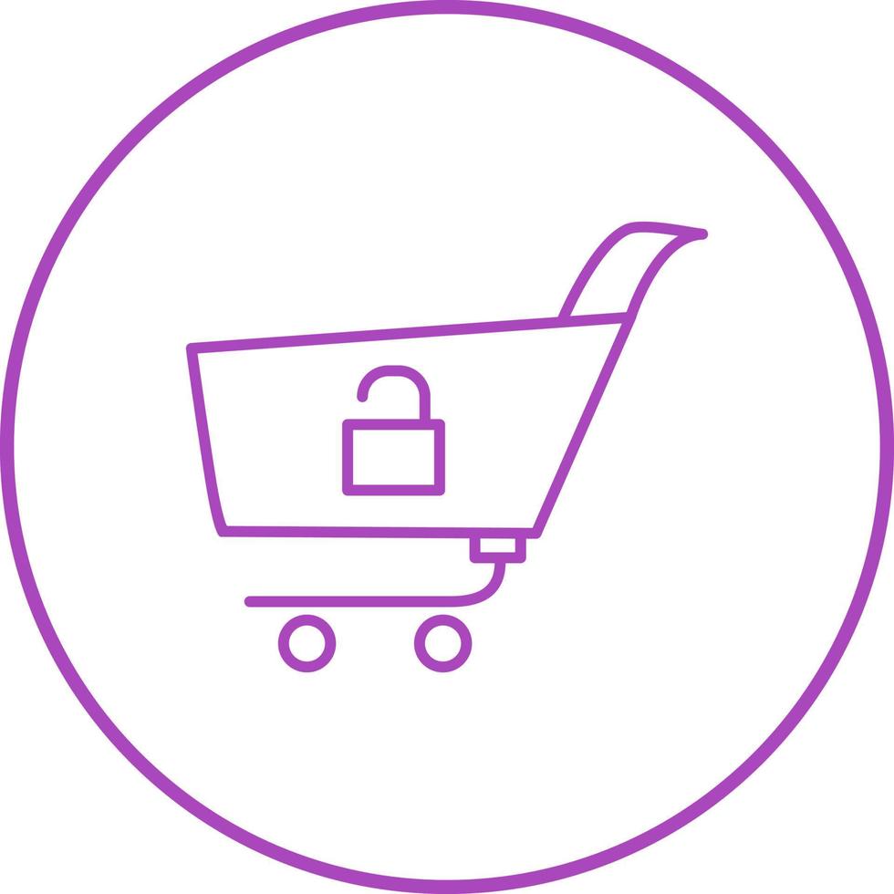Unique Unlock Cart Vector Icon