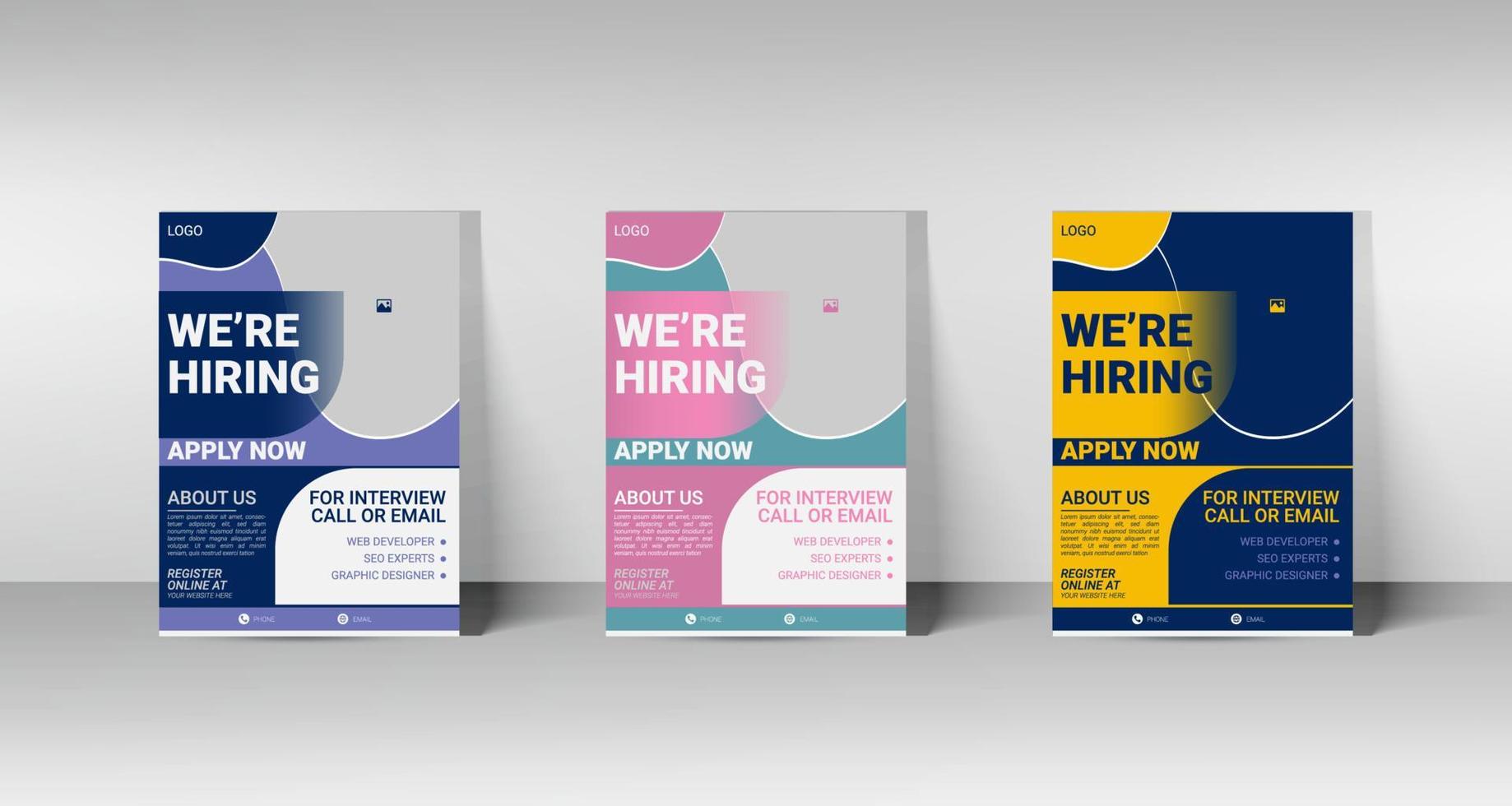 We are hiring flyer design template. A4 file size full editable design. vector