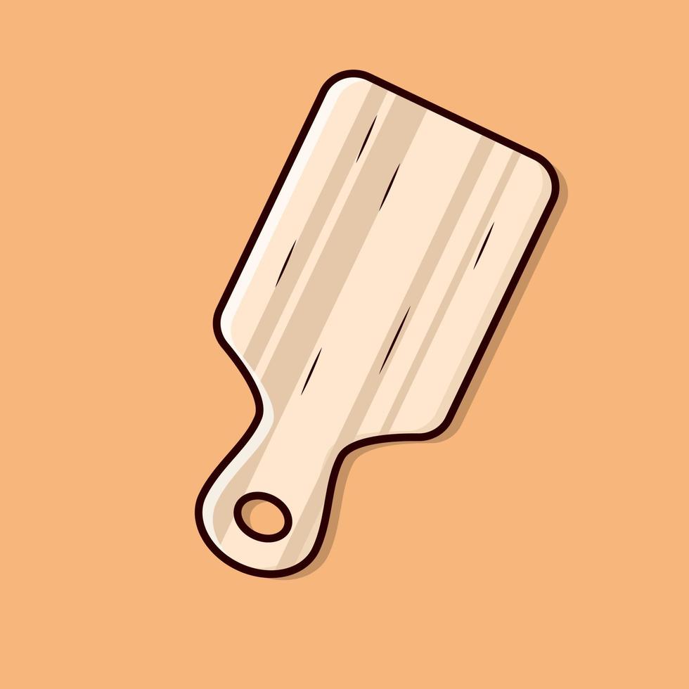 Cutting board vector icon illustration.  Kitchen tools object concept isolated vector. Flat design