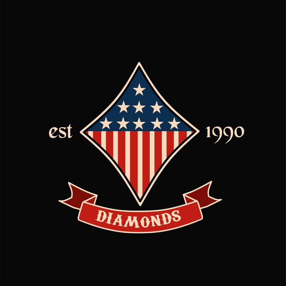illustration vector of diamond card in american style perfect for print,symbol,etc